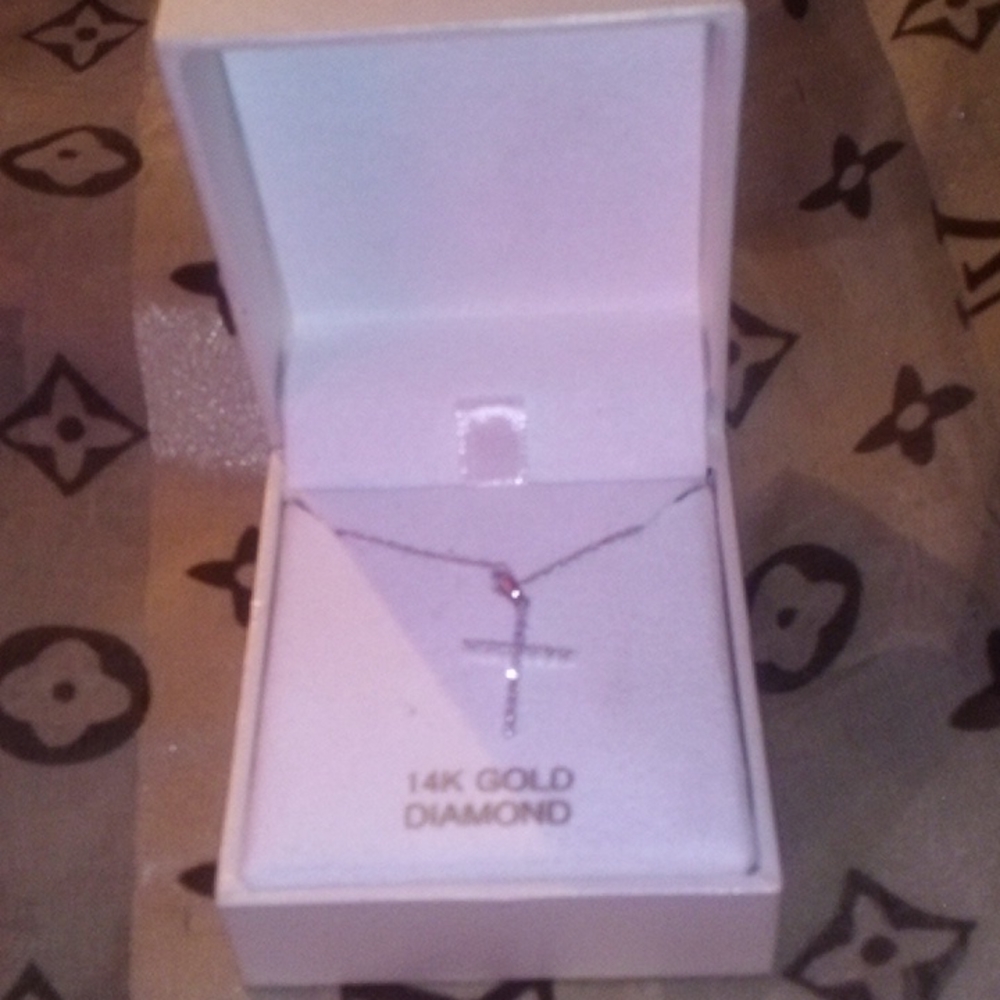 Diamond cross necklace